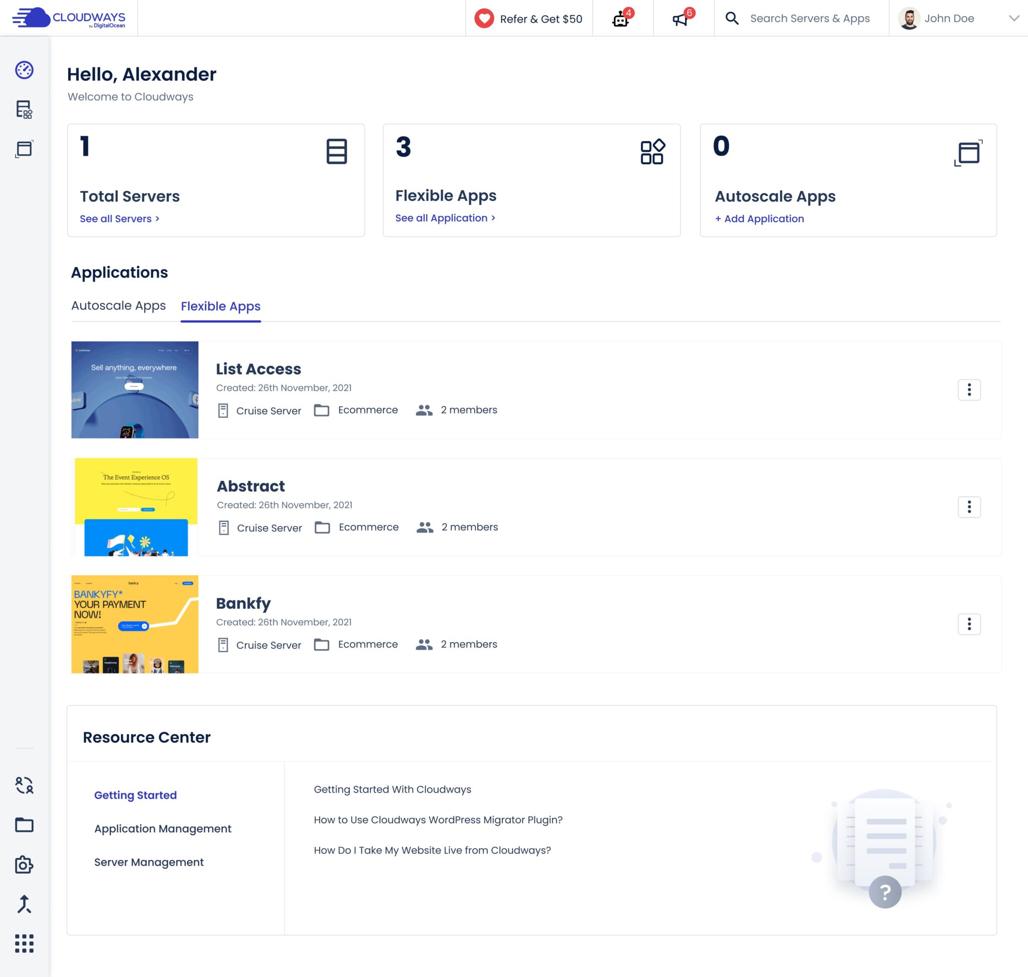 cloudways new dashboard - cloudways review
